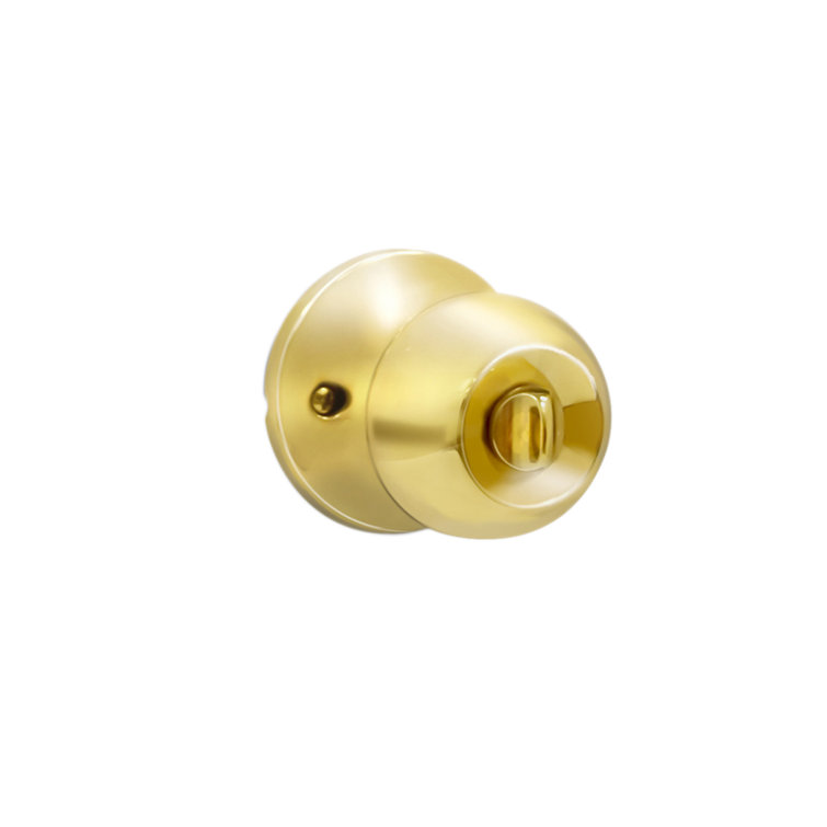 Polished Brass Entry Knob Set with Single Cylinder Deadbolt