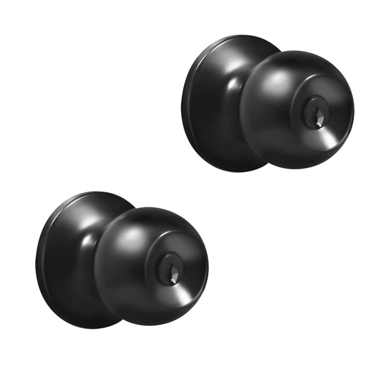 Matte Black Adjustable Entry Door Knob Set with Deadbolt