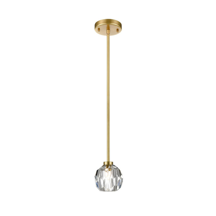 Aged Brass Crystal Mini LED Pendant Light