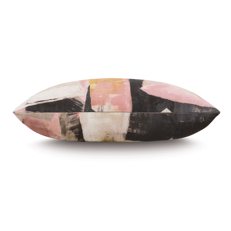 Abstract Multicolor Cotton Lumbar Pillow with Insert