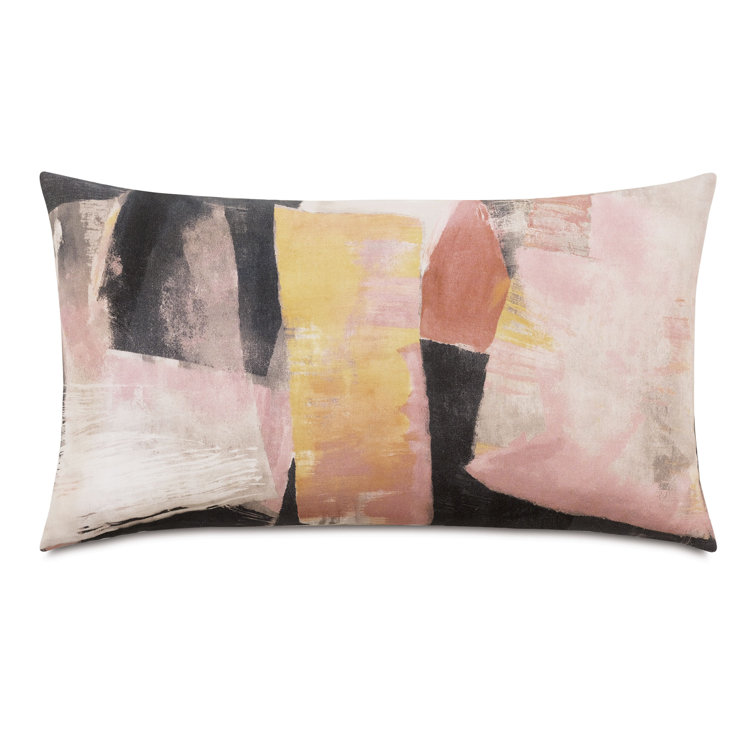Abstract Multicolor Cotton Lumbar Pillow with Insert