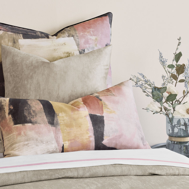 Abstract Multicolor Cotton Lumbar Pillow with Insert