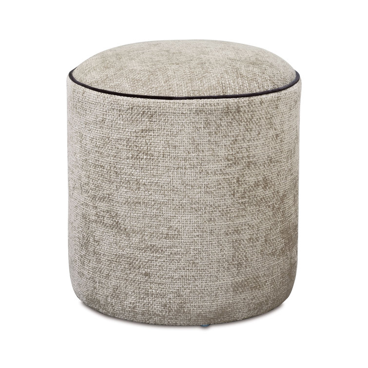 Mole Round Solid Wood and Polyester Upholstered Ottoman