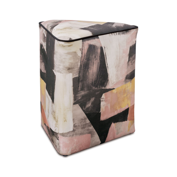 Alma Abstract Multicolor Upholstered Ottoman