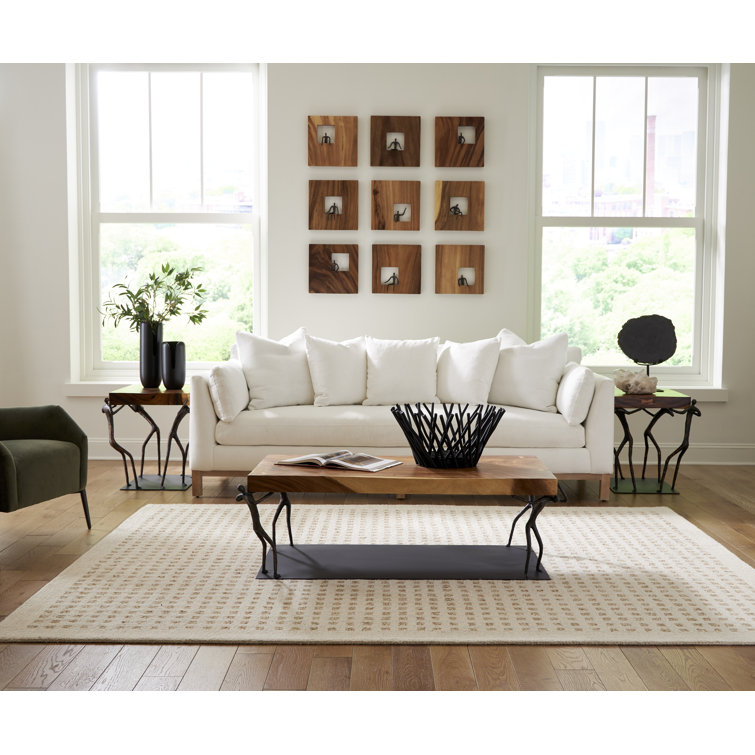 Atlas 55'' Brown and Black Transitional Rectangular Coffee Table
