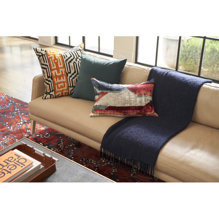 Viviana Ashwood Beige Top Grain Leather 84'' Sofa