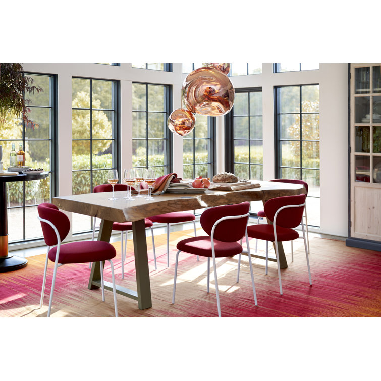 Elegant White Polyester Upholstered Chair with Metal Frame