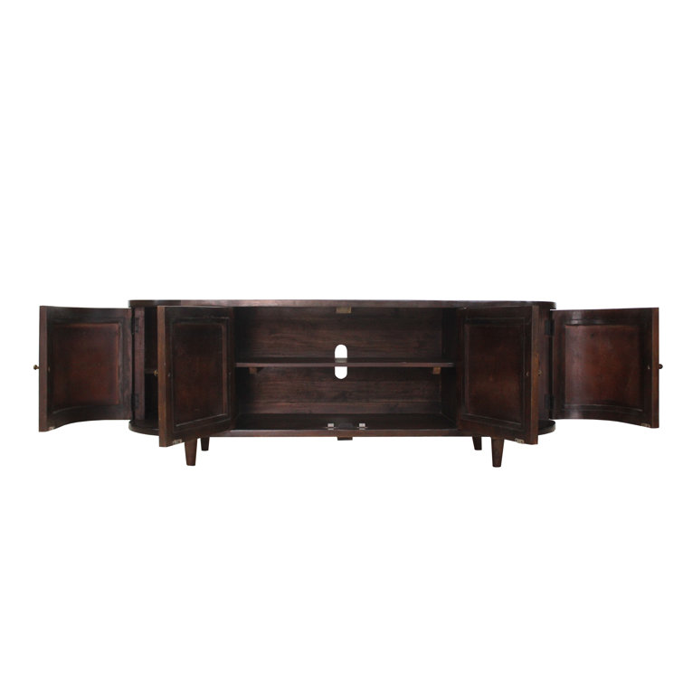Teresa 70'' Dark Brown Mango Wood and Cane Sideboard