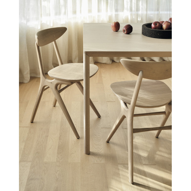 Oak Rectangular Minimalist Dining Table with Beveled Legs