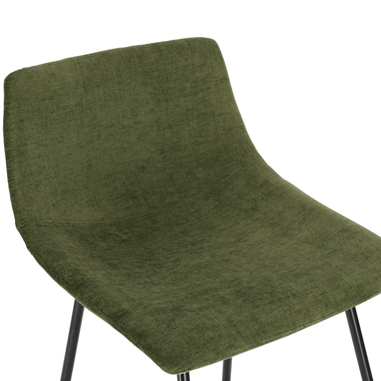 Bela 24'' Green Velvet and Black Metal Counter Stool Set