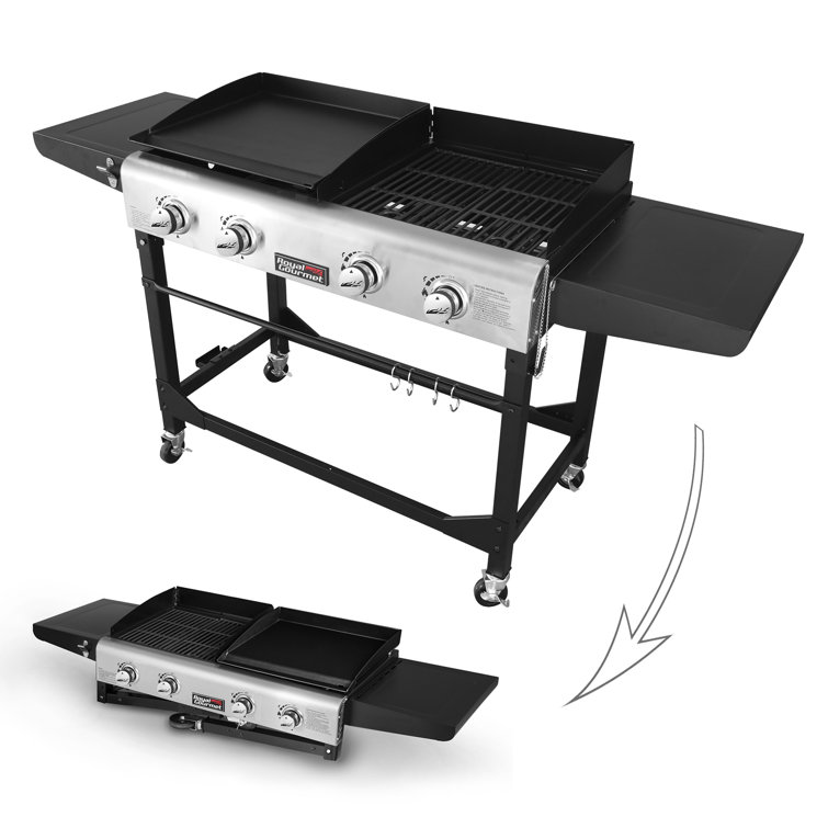 Royal Gourmet 66" Stainless Steel Propane Gas Grill with Side Burner