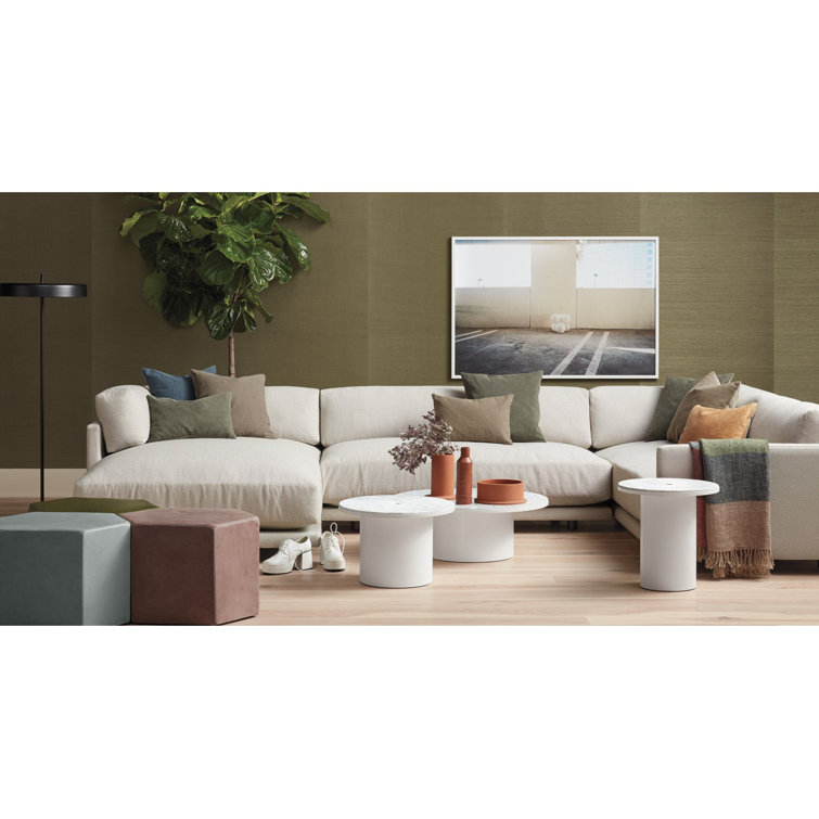 Sanford Natural Linen Track Arm Sofa with Chaise