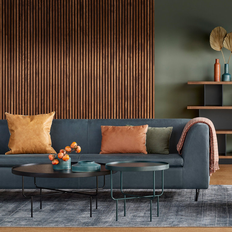 Black Ash and Metal Round Coffee Table