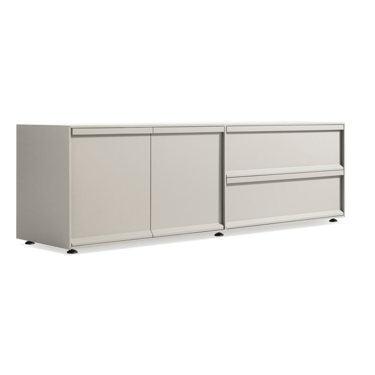 Putty Matte 2-Door 2-Drawer Console Cabinet