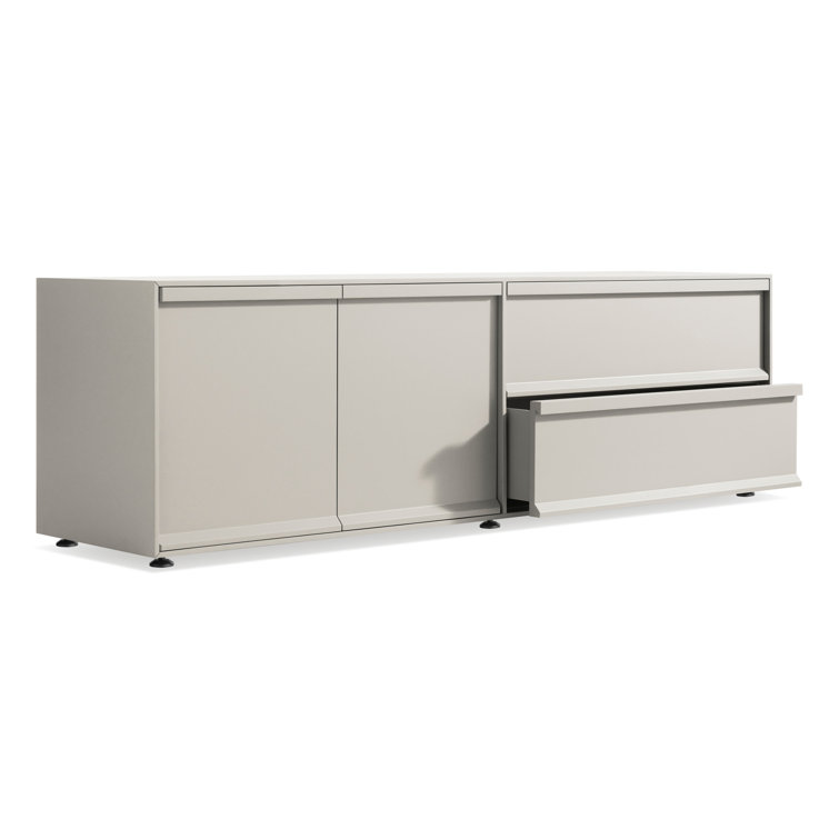 Putty Matte 2-Door 2-Drawer Console Cabinet