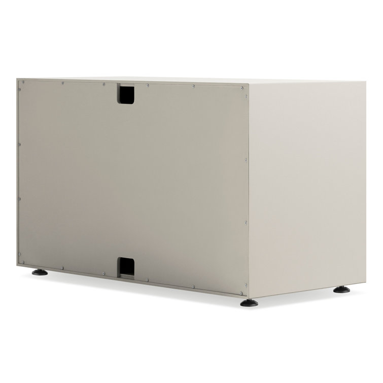 Putty Gray Modern 2-Door Wood Credenza