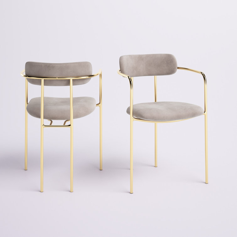 Pearl Silver Velvet Upholstered High Slat Metal Armchair