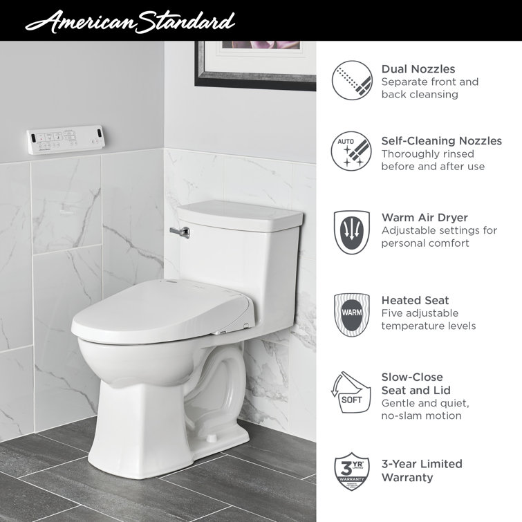 Advanced Clean White Elongated Electric Bidet Seat with Heated Feature