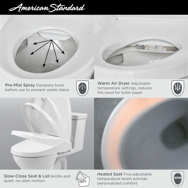 Advanced Clean White Elongated Electric Bidet Seat with Heated Feature