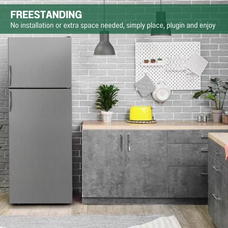 Equator Stainless Steel Energy Star Refrigerator-Freezer with Adjustable Shelves