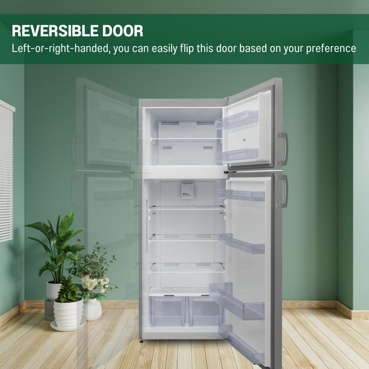 Equator Stainless Steel Energy Star Refrigerator-Freezer with Adjustable Shelves