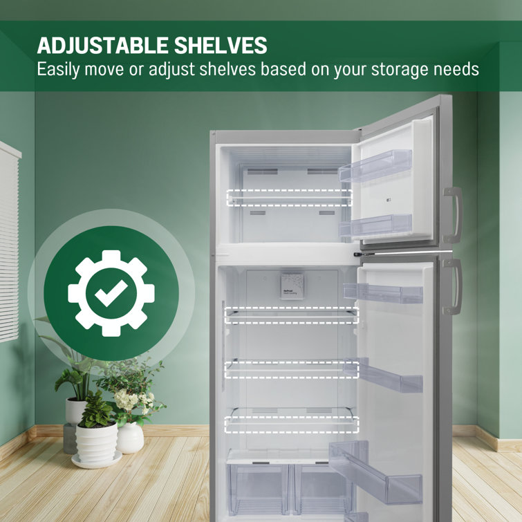 Equator Stainless Steel Energy Star Refrigerator-Freezer with Adjustable Shelves