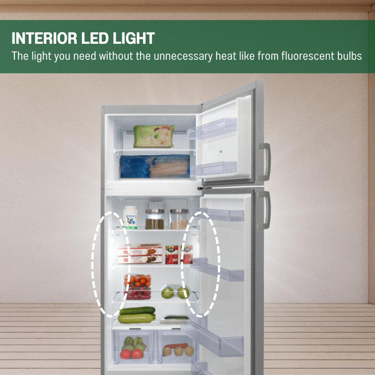 Equator Stainless Steel Energy Star Refrigerator-Freezer with Adjustable Shelves