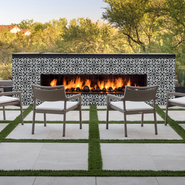 Blume 8" x 8" Black and Gray Matte Porcelain Tile