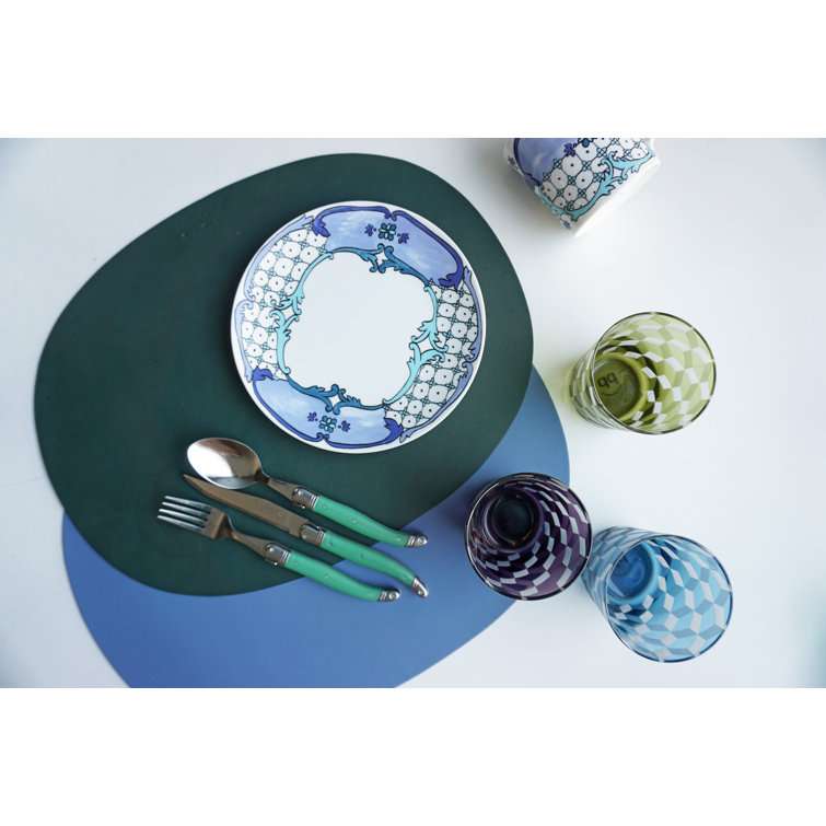 Hand-Painted Multicolor Porcelain Round Dessert Plate