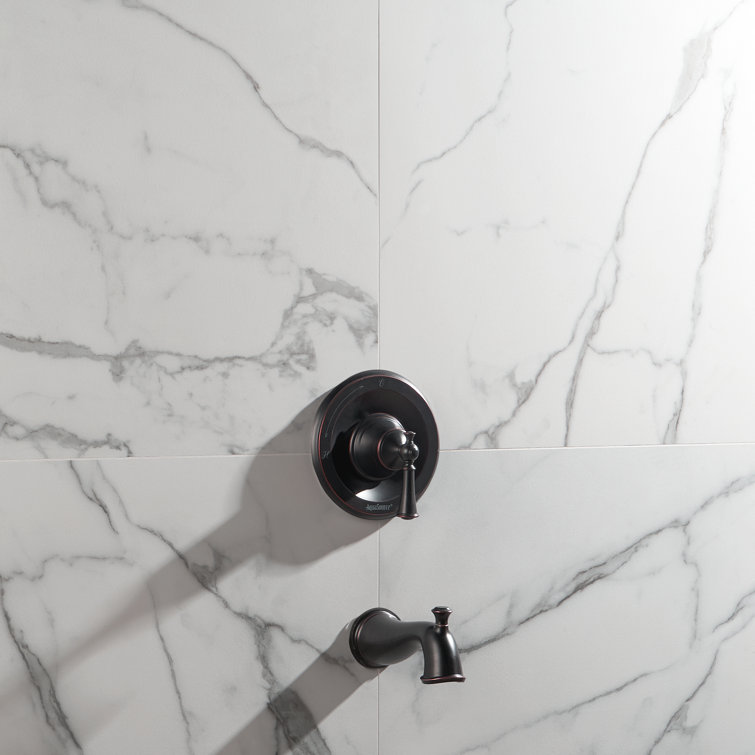 24" x 24" White Matte Porcelain Marble Look Tile