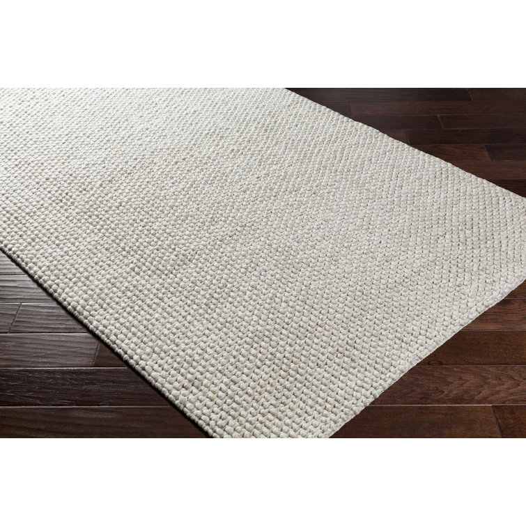Ivory Flatweave Wool Blend Rectangular Rug