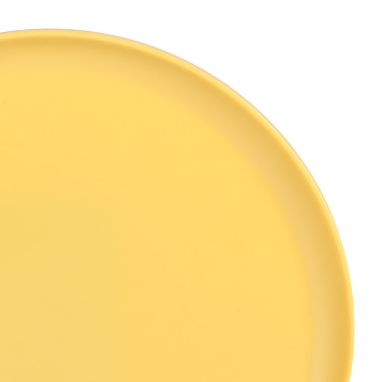 Yellow Gold Round Melamine Dinnerware Set, Service for 4