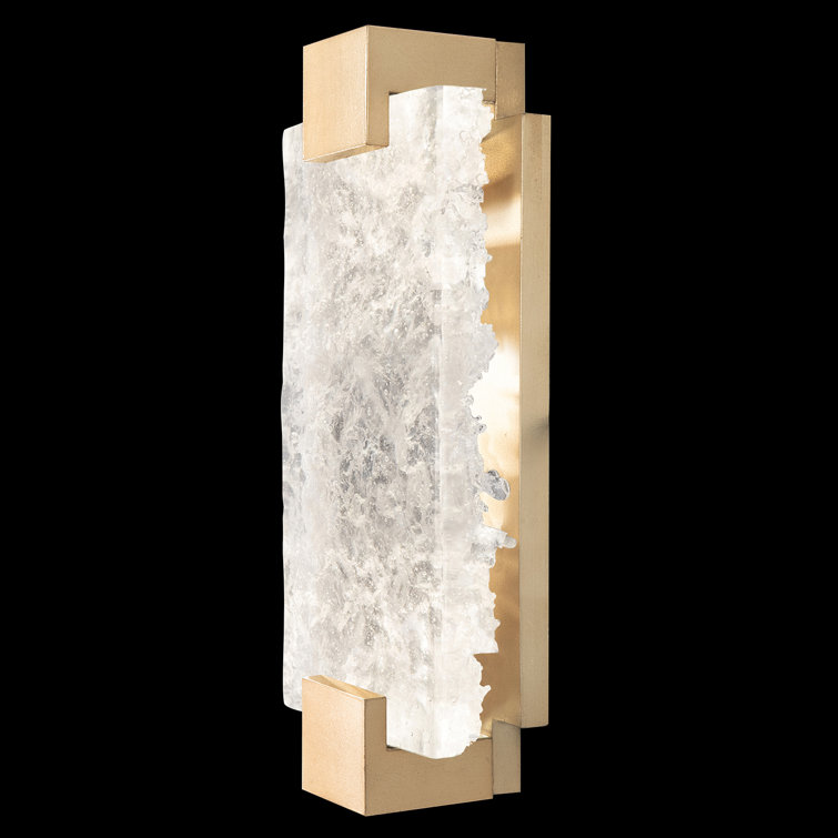 Elegant Terra Gold LED Wall Sconce with Polished Cast Glass