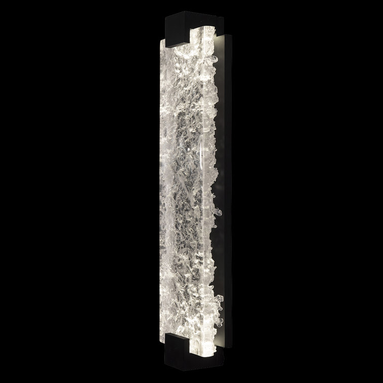 Ecliptic Black Iron 27.75" LED Outdoor Wall Sconce with Clear Cast Glass
