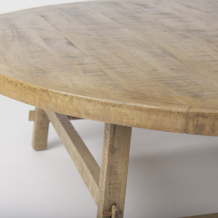 Loleta Medium Brown Solid Wood Round Coffee Table