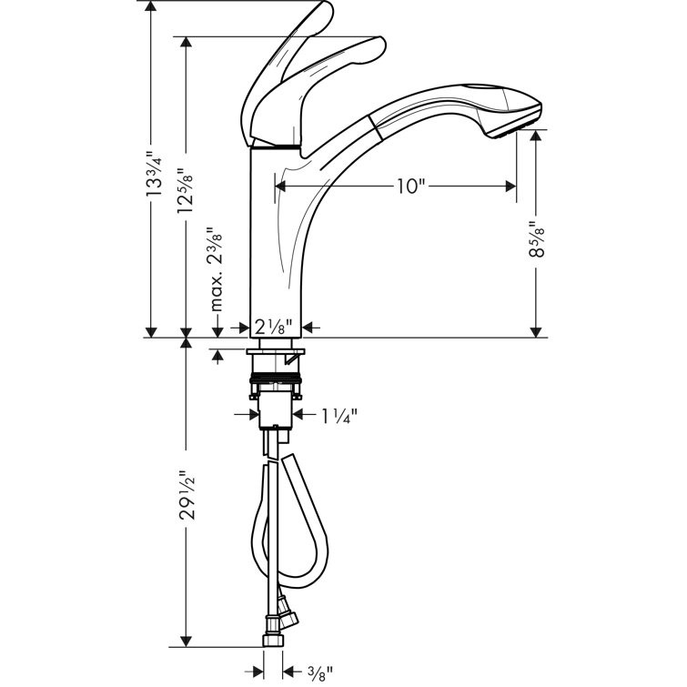 Elegante Steel Optik Single-Handle Kitchen Faucet with Pull-Out Spray