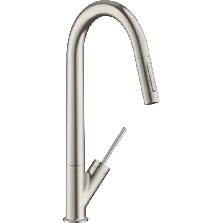 Starck Stainless Steel High-Arc Kitchen Faucet with Pull-out Spray