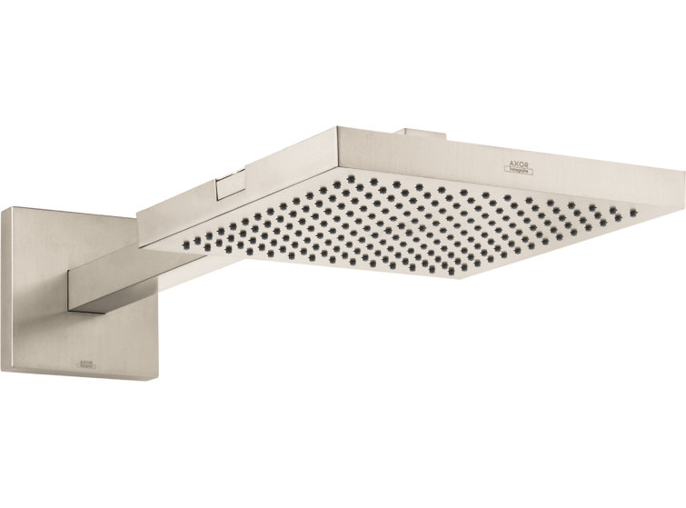 Brushed Nickel Square Wall Mounted Rain Shower Head