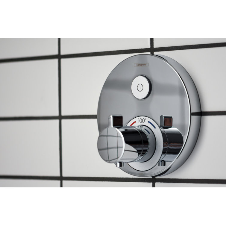 Chrome Modern Thermostatic Shower Trim with Lever Handle