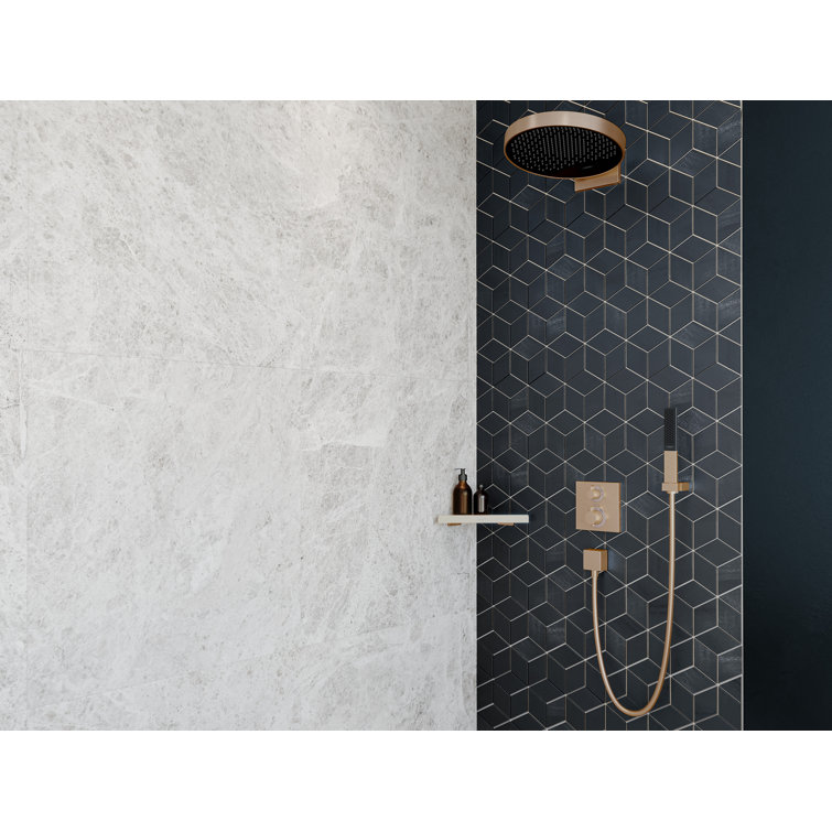 Brushed Nickel Metal Corner Shower Basket