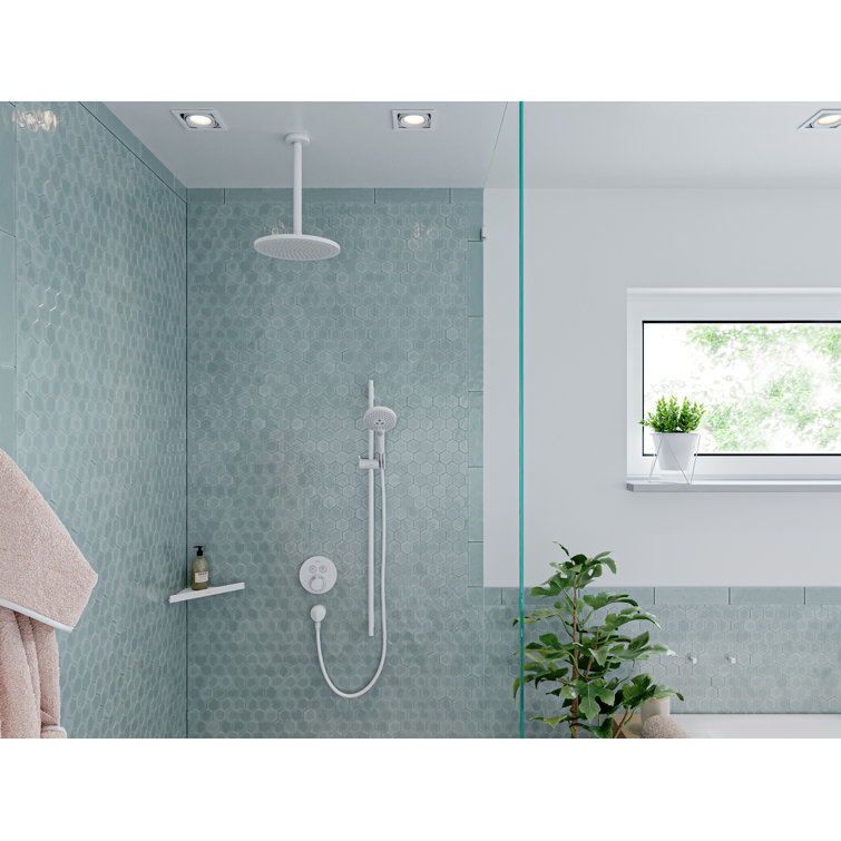 Brushed Nickel Metal Corner Shower Basket