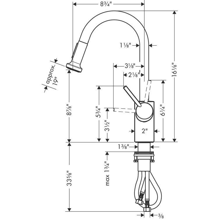 Modern Nickel Pull-Out Spray Kitchen Faucet in Steel Optik