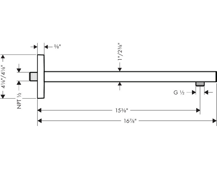 Brushed Bronze Wall-Mounted Shower Arm