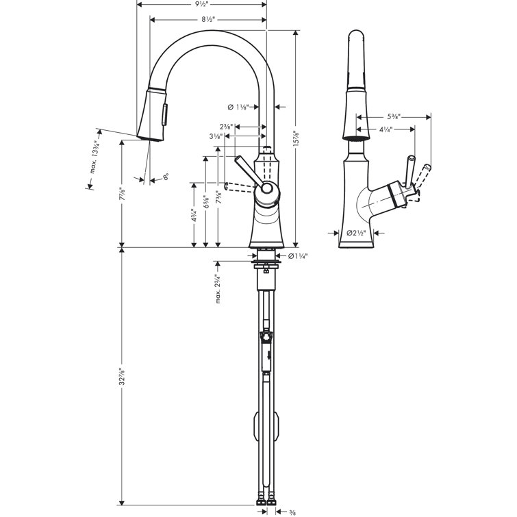 Joleena HighArc Polished Nickel Pull-Down Kitchen Faucet