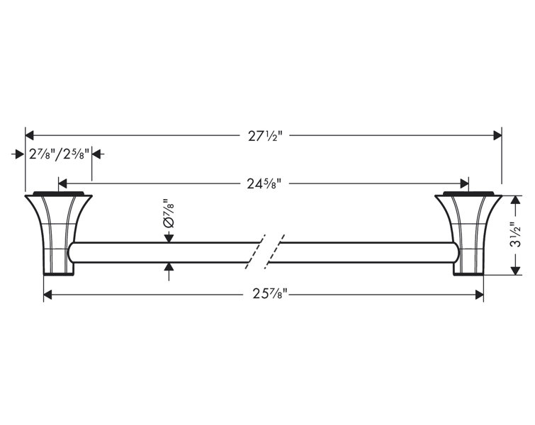 Brushed Nickel 27.5" Wall Mounted Towel Bar
