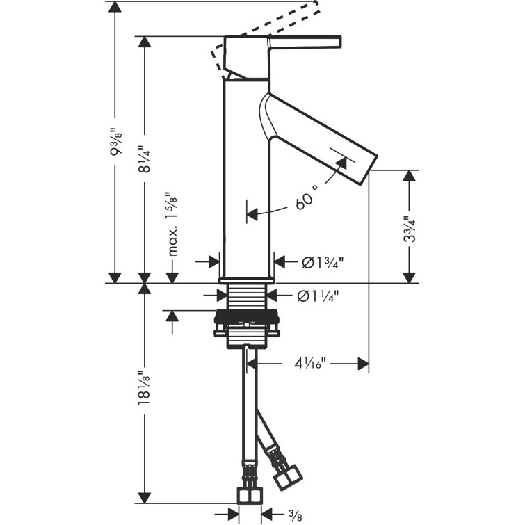 Chrome Single Handle Modern Bathroom Faucet