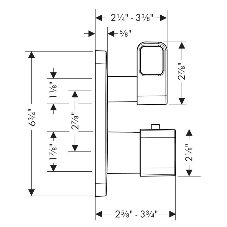 Chrome Thermostatic Shower Trim with Volume Control
