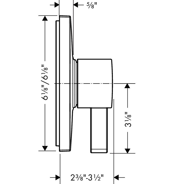 Modern Ecostat Square Black Pressure Balance Shower Valve Trim