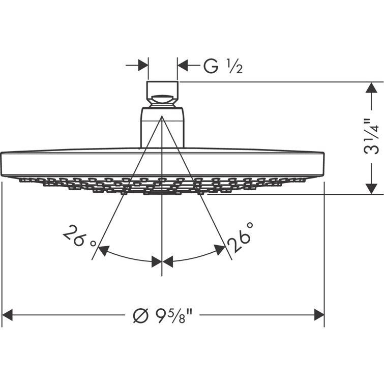 Chrome Modern 9.5" Rain and Jet Showerhead