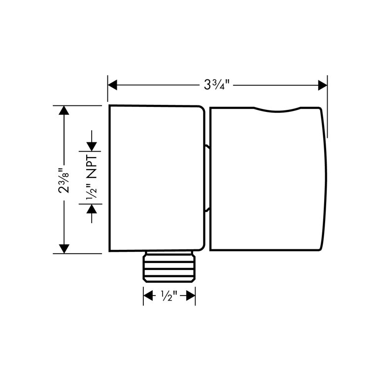 AXOR Uno Chrome Modern Wall Outlet